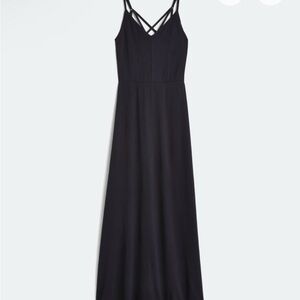 Market & Spruce Amish Jersey Strappy Black Maxi Dress